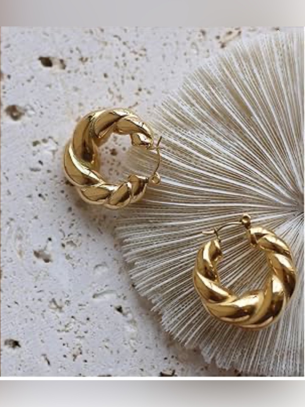 18K Gold Over Brass Hoop Earrings for Women